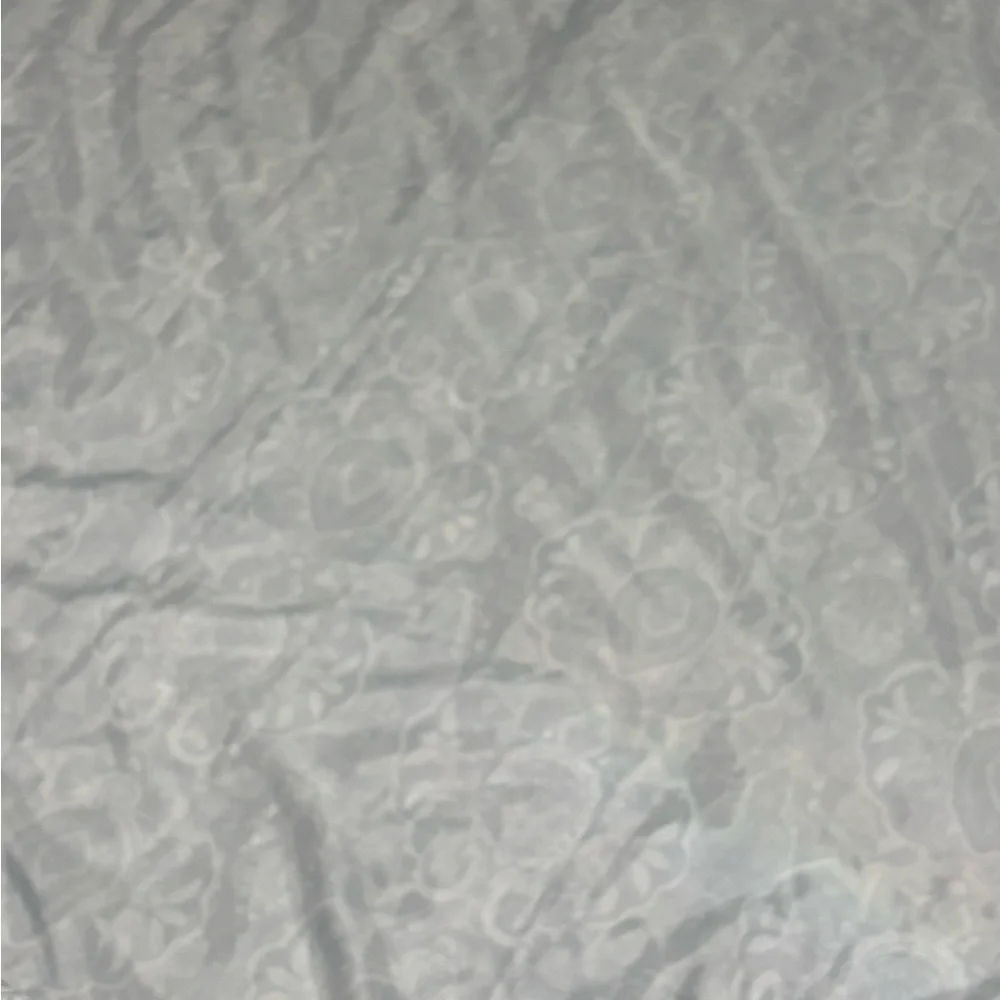 Mainstay Shower Curtain Elegant Paisley in Gray Light Teal & White 71” 68” Silky